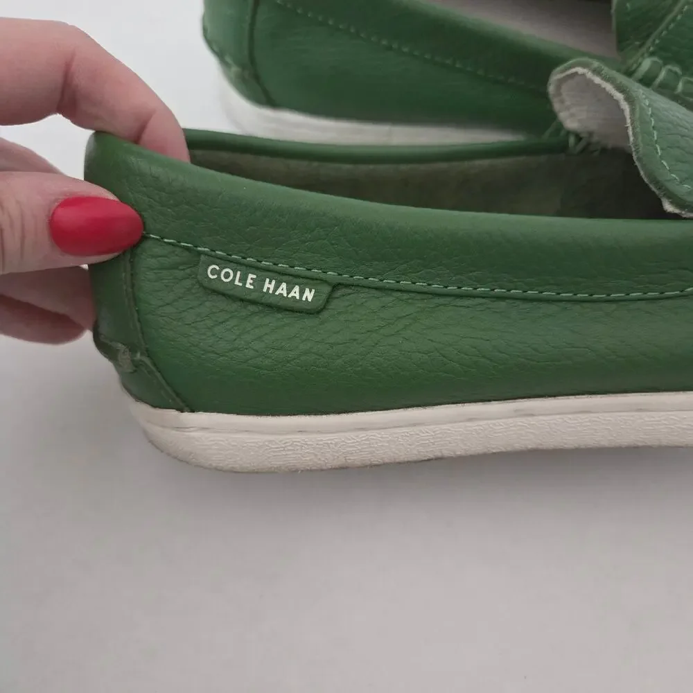 Cole Haan Pinch Weekender Men's Jade Green Leather Slip-On Penny Loafers Sz 8